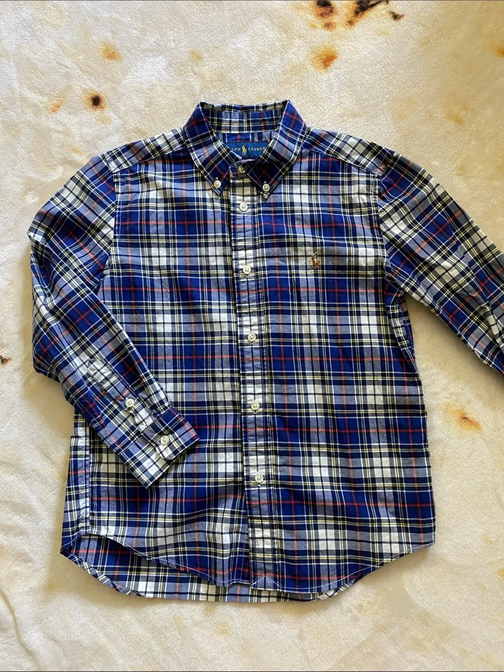 Like New! Ralph Lauren Plaid Long Sleeve Button Down, Boys 7